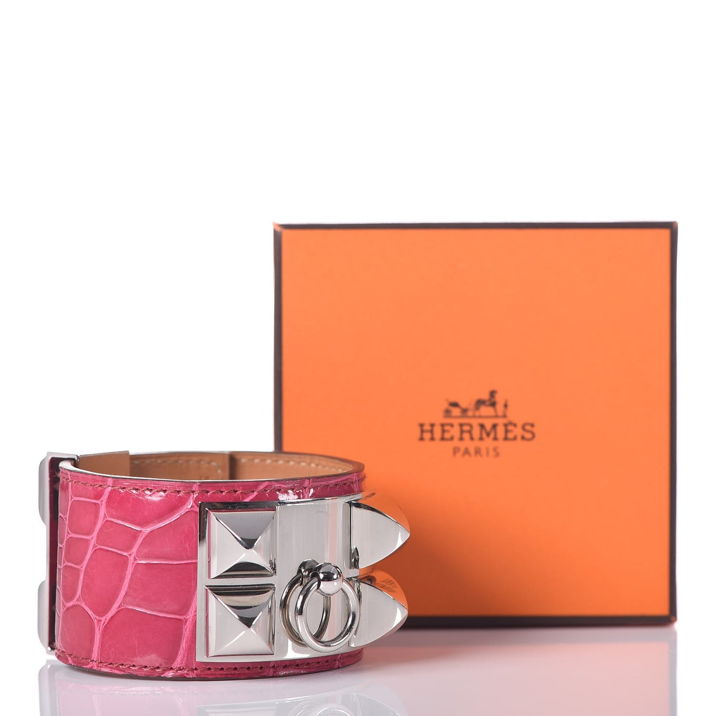 Shiny Alligator Collier De Chien CDC Bracelet S Fuchsia