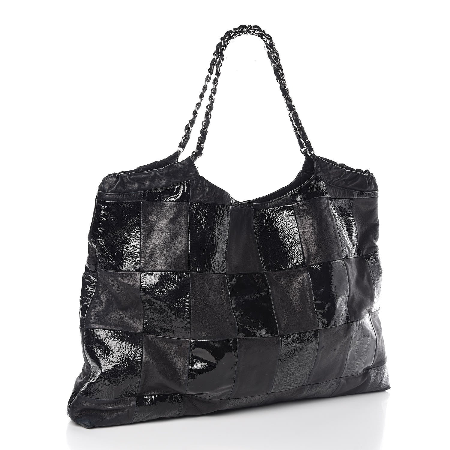Chanel Patent Patchwork Large Brooklyn Tote Black 3 of 15