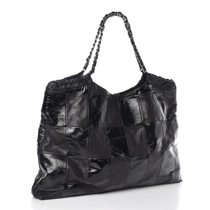 Chanel Patent Patchwork Large Brooklyn Tote Black 3 of 15