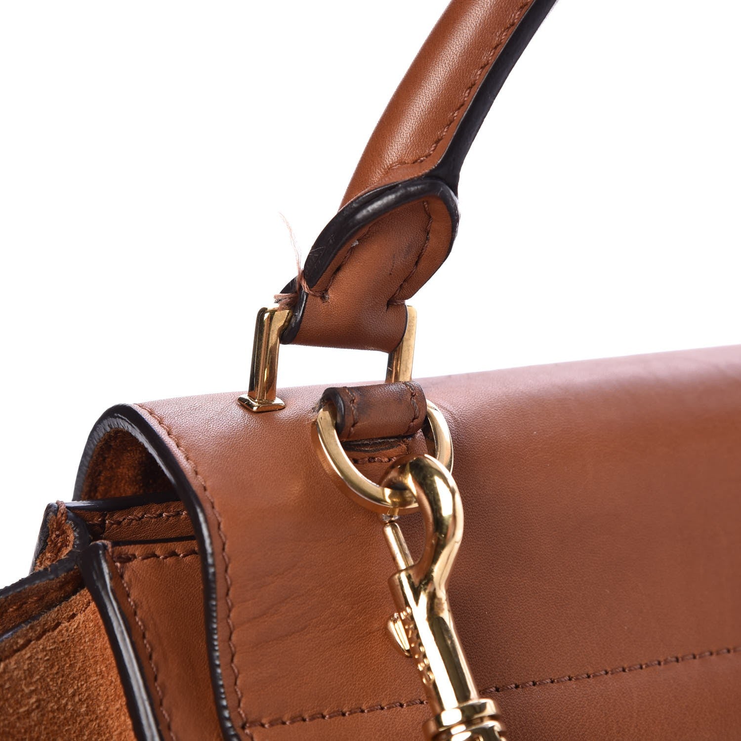 Celine Natural Calfskin Suede Medium Trapeze Tan 11 of 12