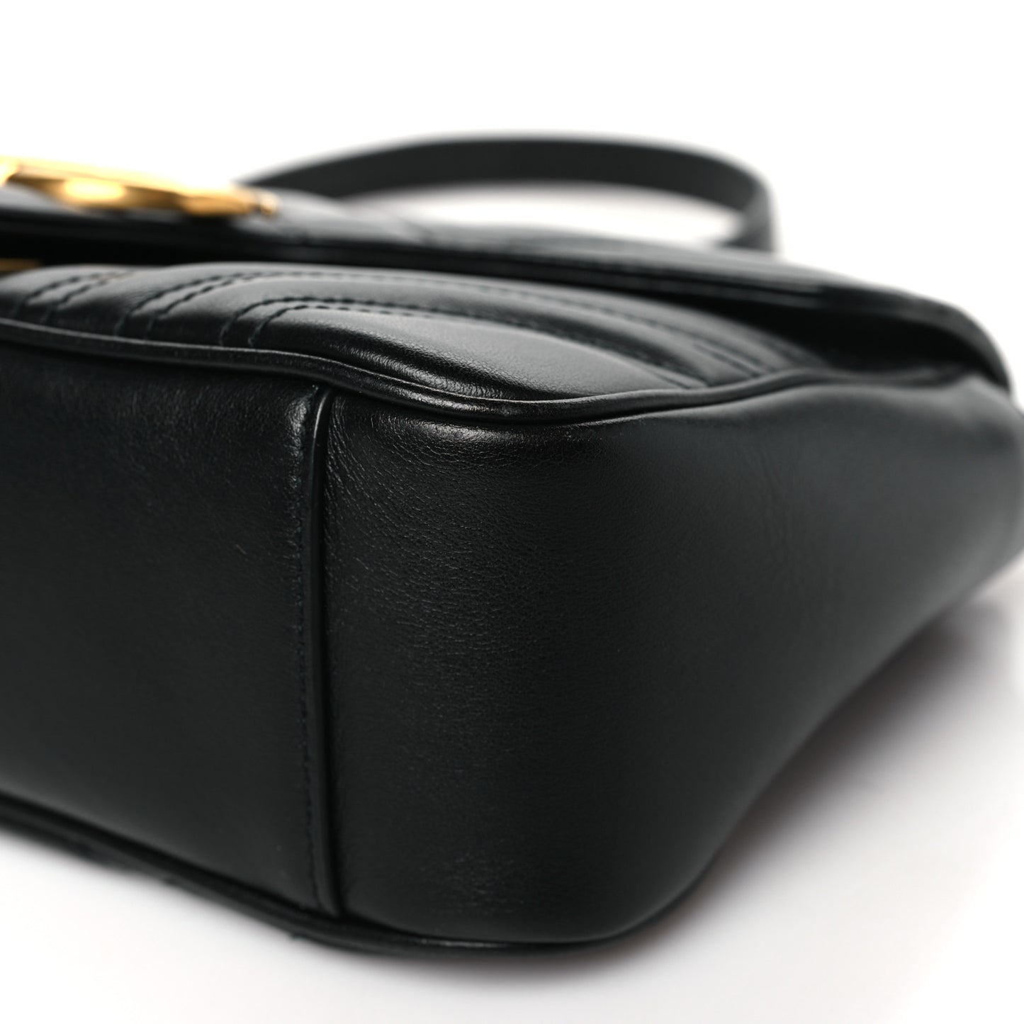 Calfskin Matelasse Small GG Marmont Shoulder Bag Black