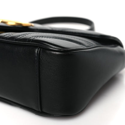 Gucci Calfskin Matelasse Small GG Marmont Shoulder Bag Black 10 of 10
