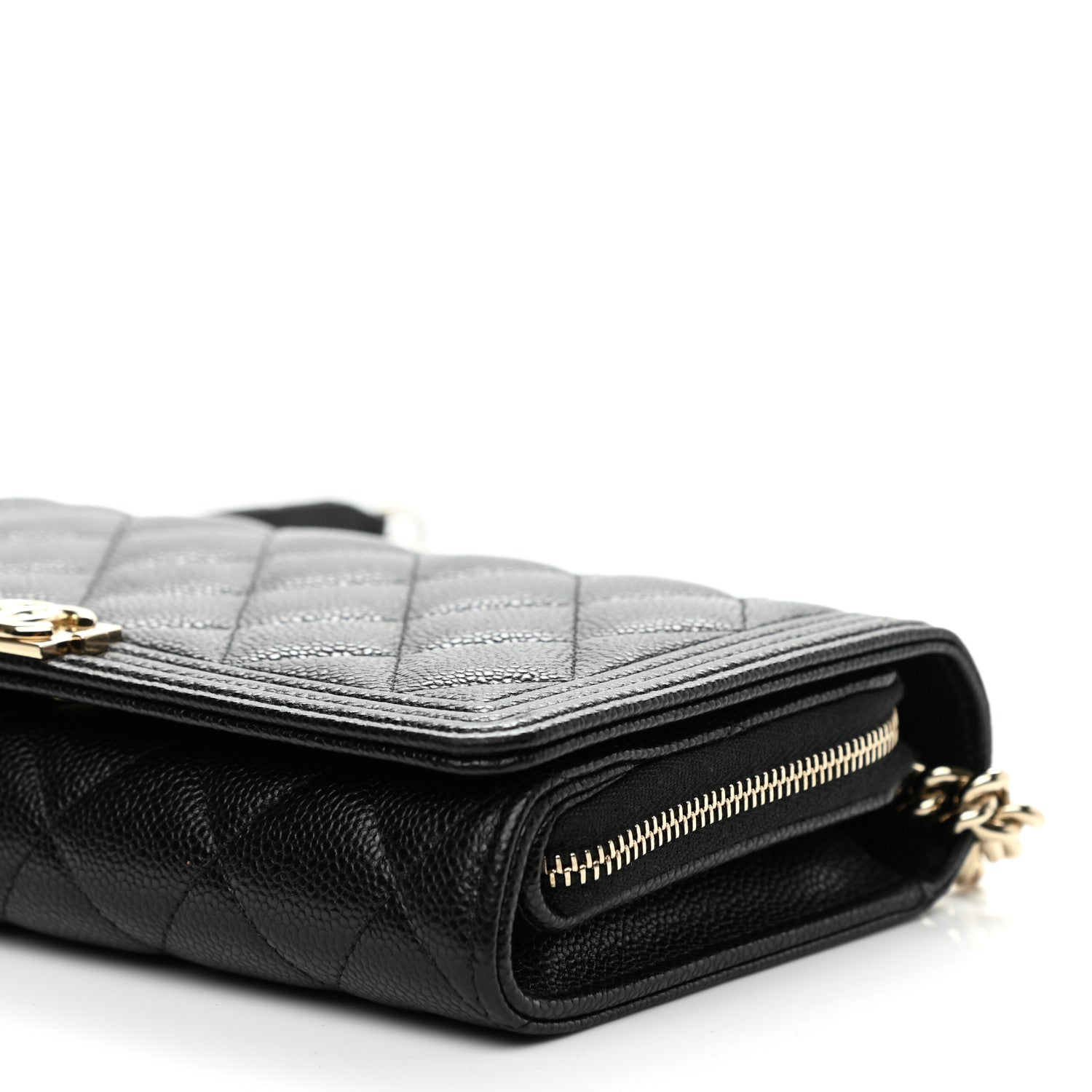 Chanel Caviar Quilted Boy Phone Holder Wallet On Chain Black 11 of 14