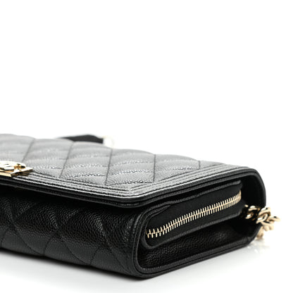 Chanel Caviar Quilted Boy Phone Holder Wallet On Chain Black 11 of 14