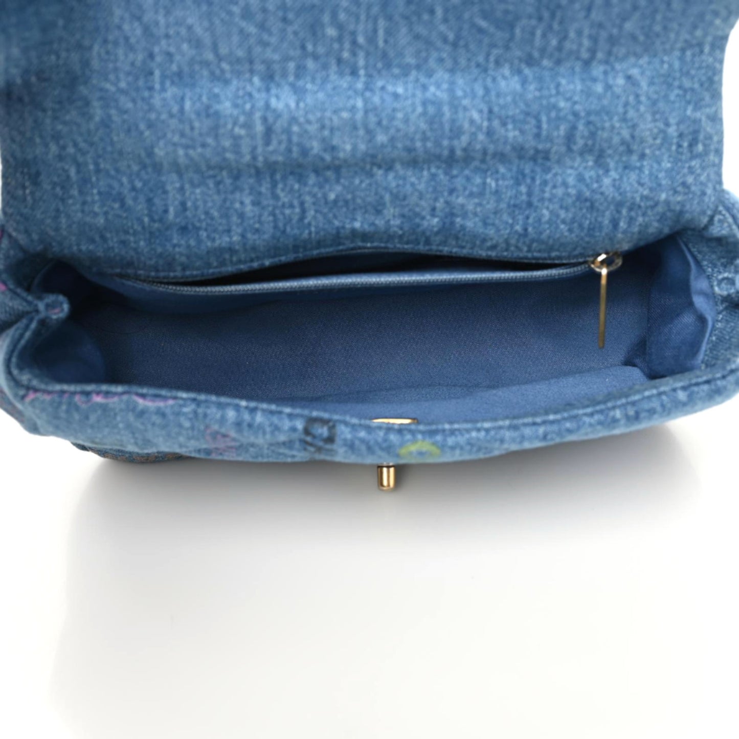 Denim Quilted Mini Denim Mood Rectangular Flap Blue Multicolor