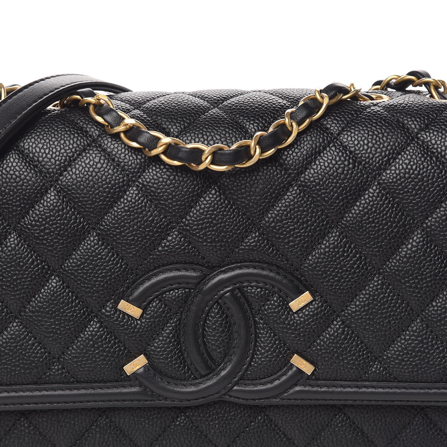 Chanel Caviar Quilted Medium CC Filigree Flap Black 10 of 11