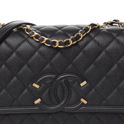 Chanel Caviar Quilted Medium CC Filigree Flap Black 10 of 11