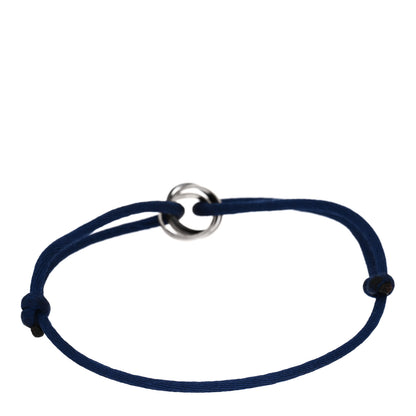 Cartier 18K White Gold Ceramic Trinity Cord Bracelet Blue 2 of 3