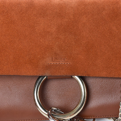 Chloe Suede Calfskin Small Faye Shoulder Bag Tobacco 11 of 15