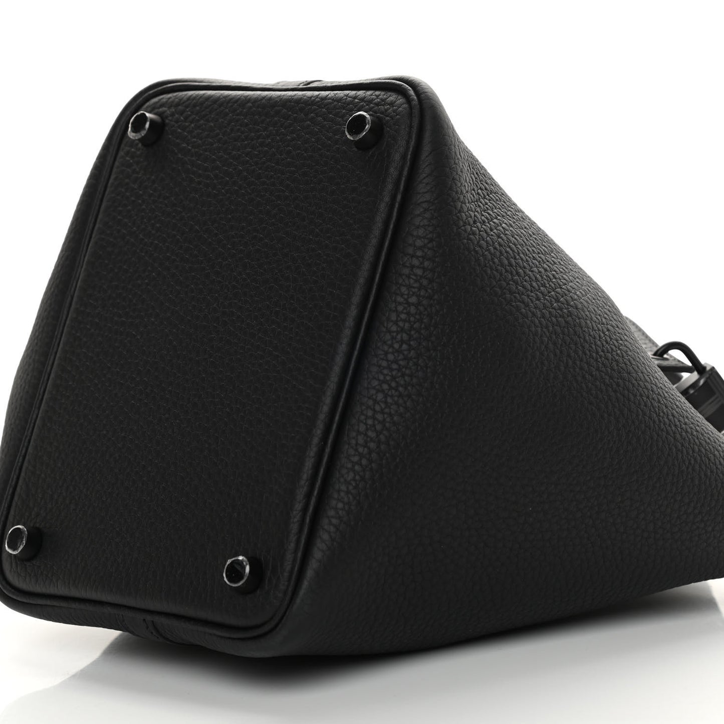 Taurillon Clemence Monochrome Picotin Lock 18 PM Black