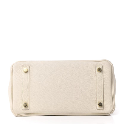 Hermes Taurillon Clemence Birkin 25 Craie 6 of 33