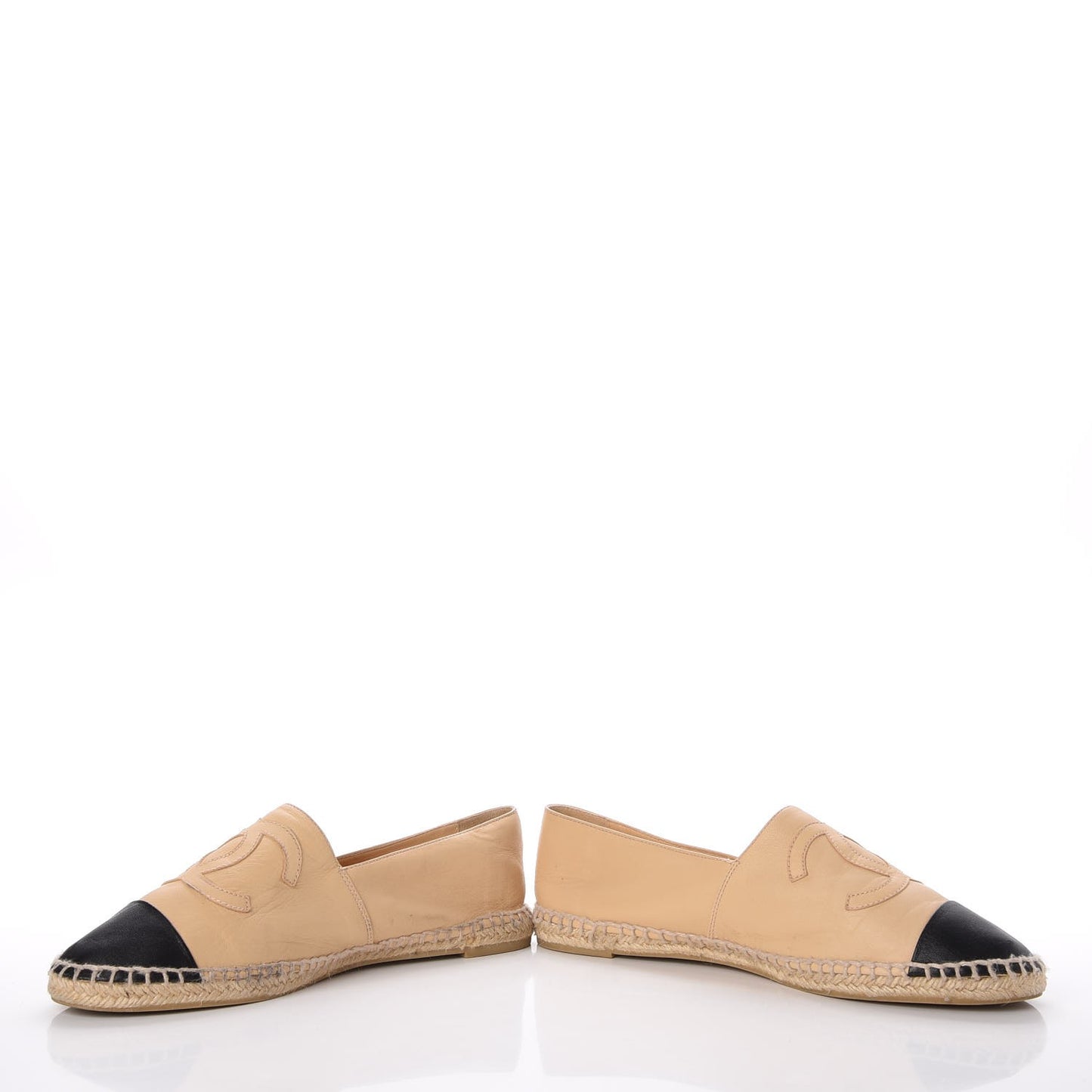Lambskin CC Espadrilles 41 Beige Black