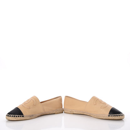 Chanel Lambskin CC Espadrilles 41 Beige Black 6 of 21