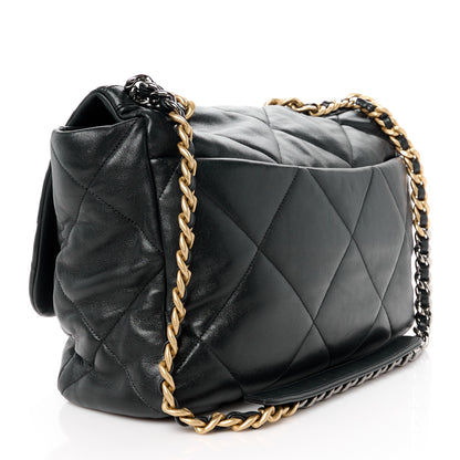 Chanel Lambskin Quilted Maxi Chanel 19 Flap Black 3 of 10