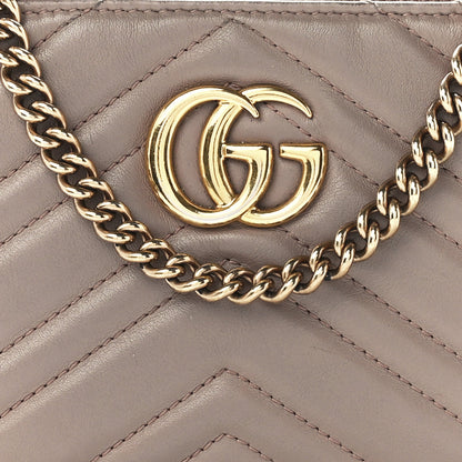Gucci Calfskin Matelasse Mini GG Marmont Chain Bag Porcelain Rose 6 of 10