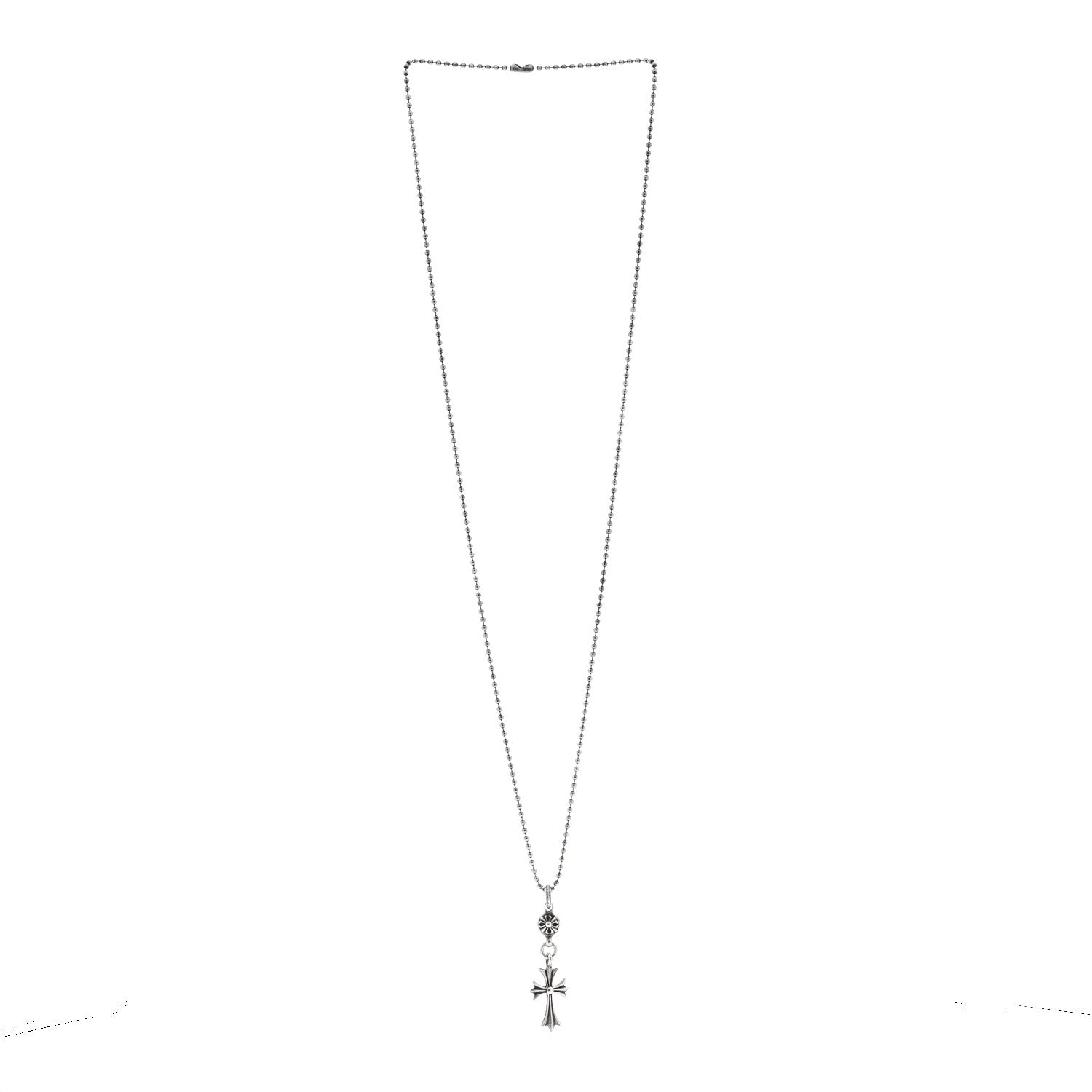 Chrome Hearts Sterling Silver Tiny CH Cross Ball Pendant Necklace 3 of 4