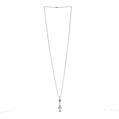 Chrome Hearts Sterling Silver Tiny CH Cross Ball Pendant Necklace 3 of 4