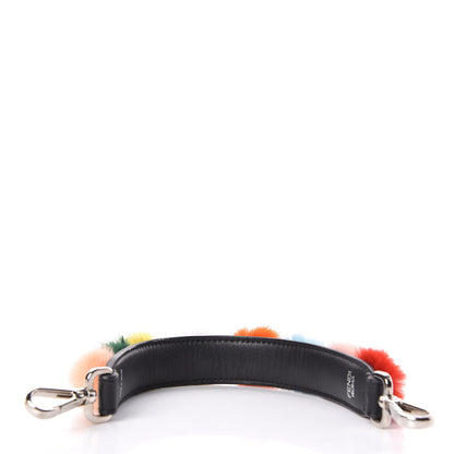 Fendi Mink Fur Pom Pom Mini Strap You Black Multicolor 2 of 5