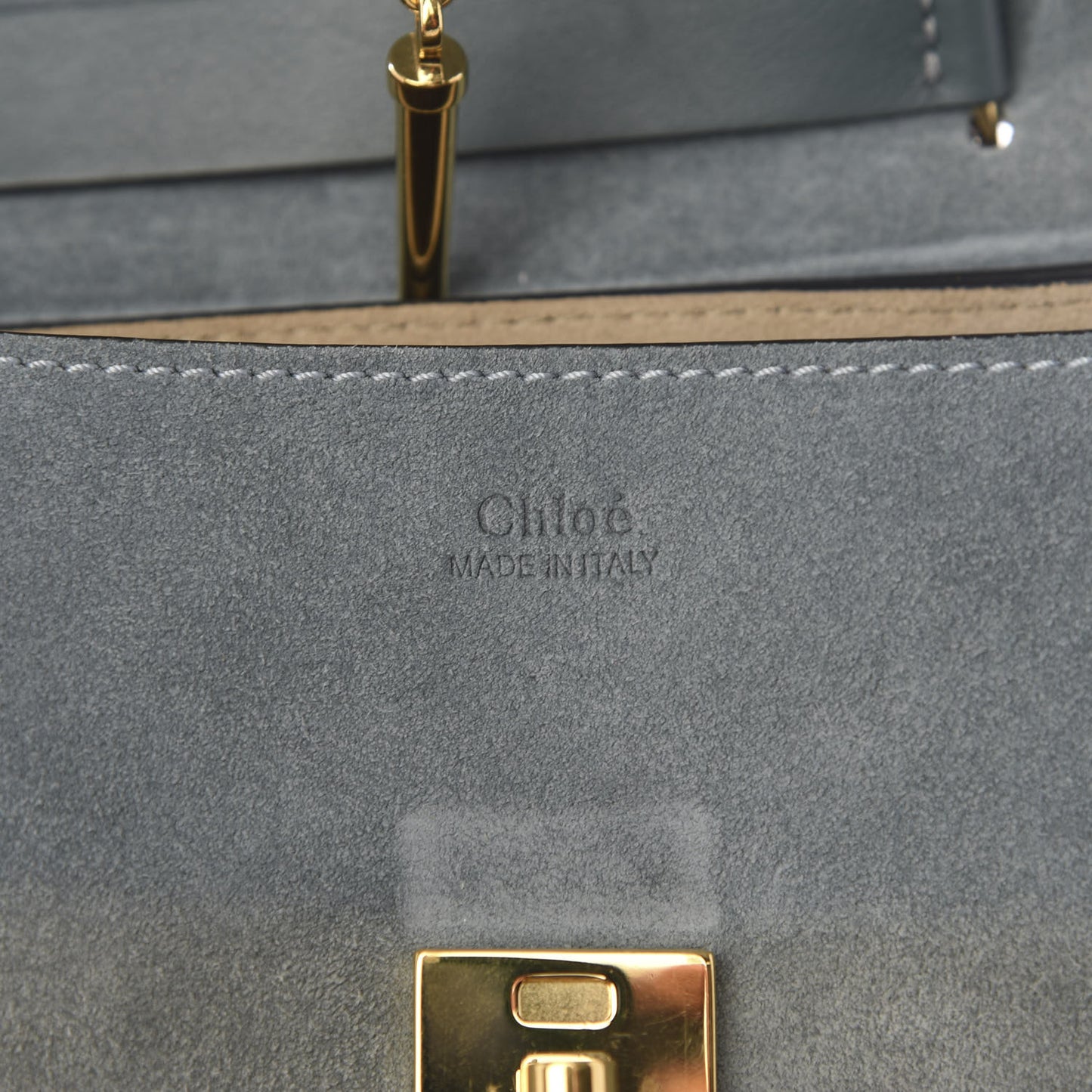 Suede Smooth Calfskin Drew Shoulder Bag Cloudy Blue