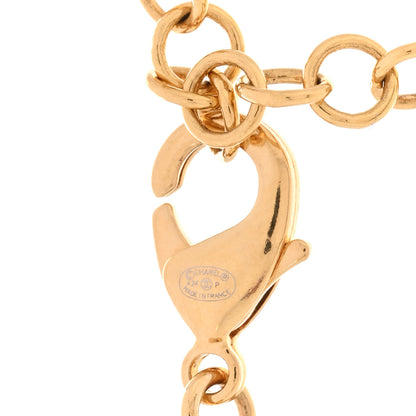 Chanel Crystal Pearl CC Heart Choker Necklace Gold 5 of 6