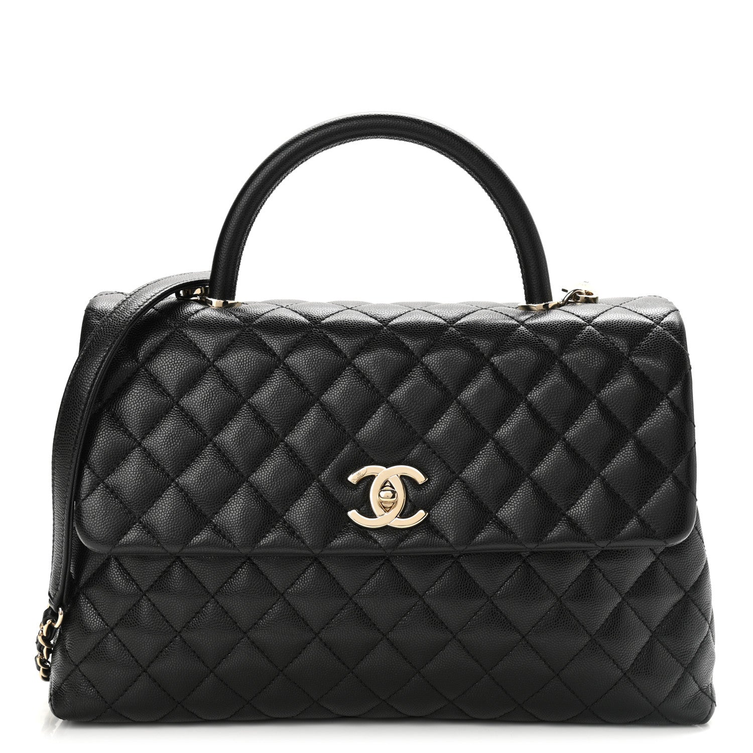 Chanel Caviar Quilted Medium Coco Handle Flap Black 1 of 10