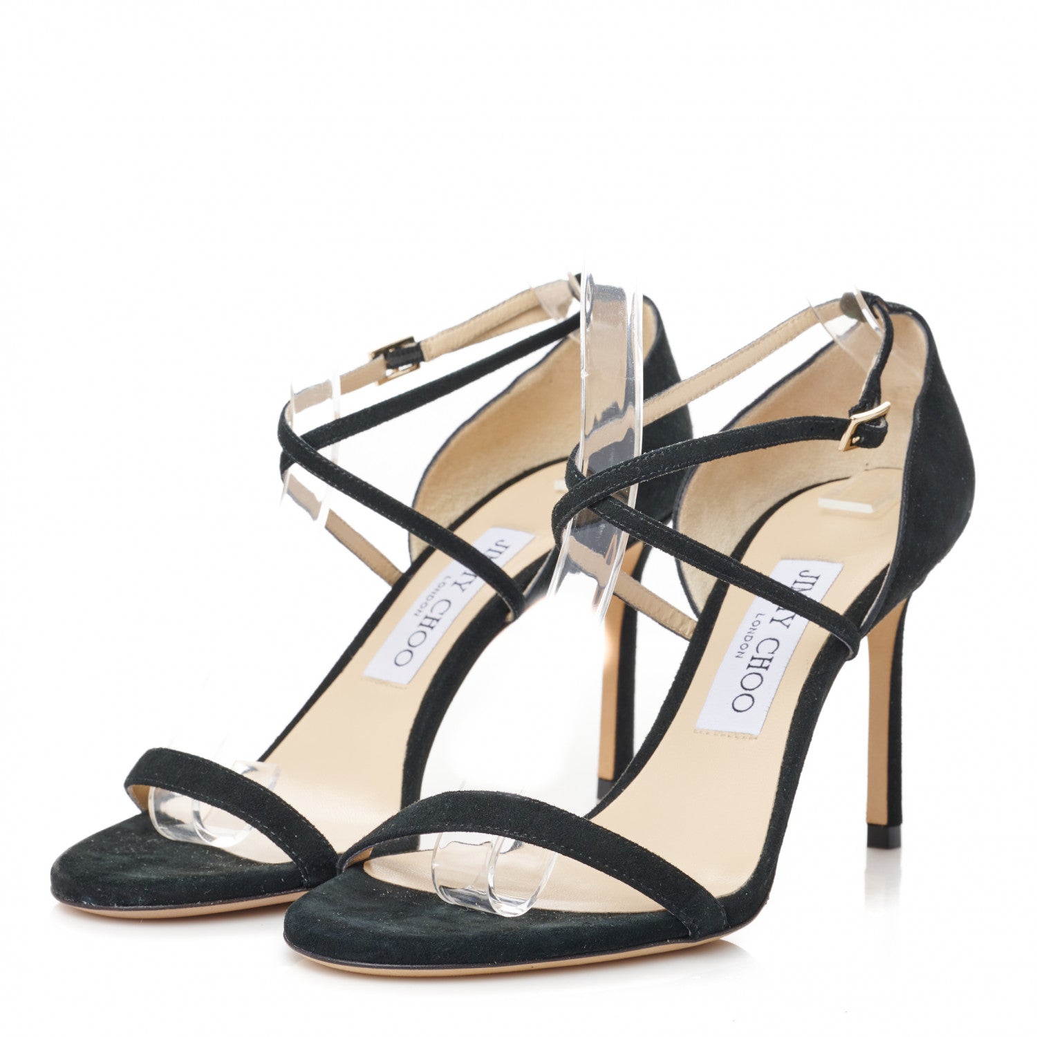 Jimmy Choo Suede Hesper 85 Sandal 37 Black 3 of 9