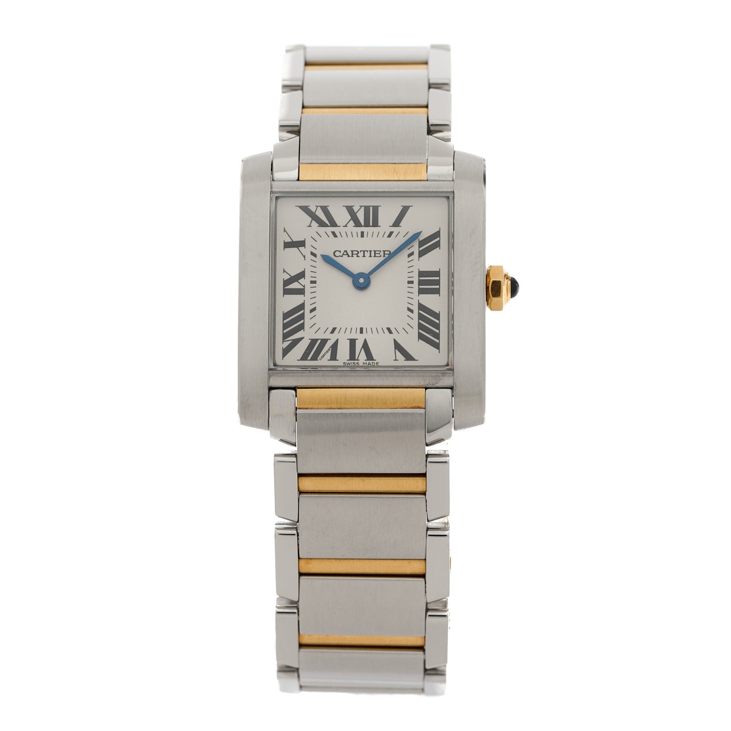 Stainless Steel 18K Yellow Gold 25mm Tank Francaise Quartz Watch