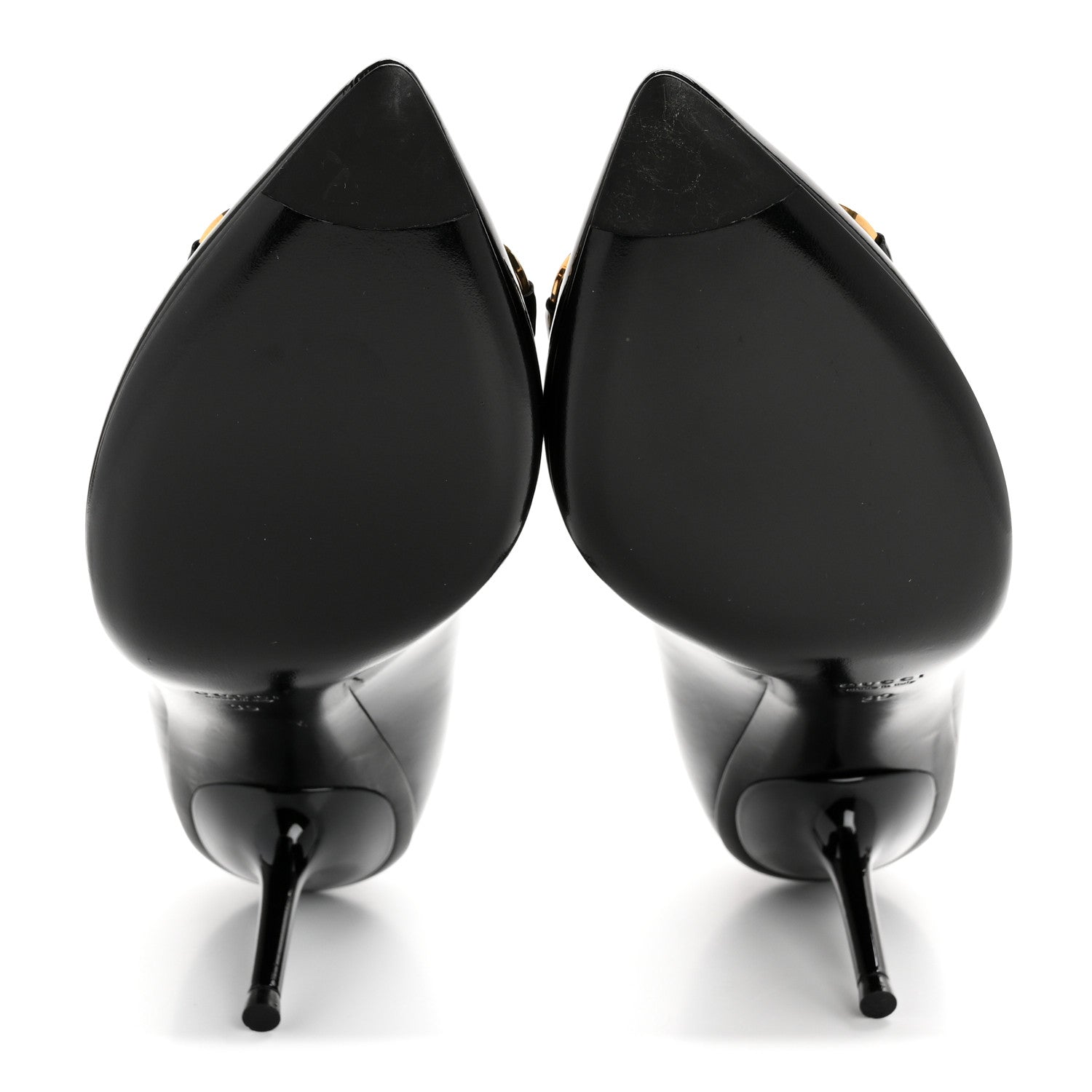 Gucci Patent Calfskin Horsebit Pumps 39 Black 6 of 12