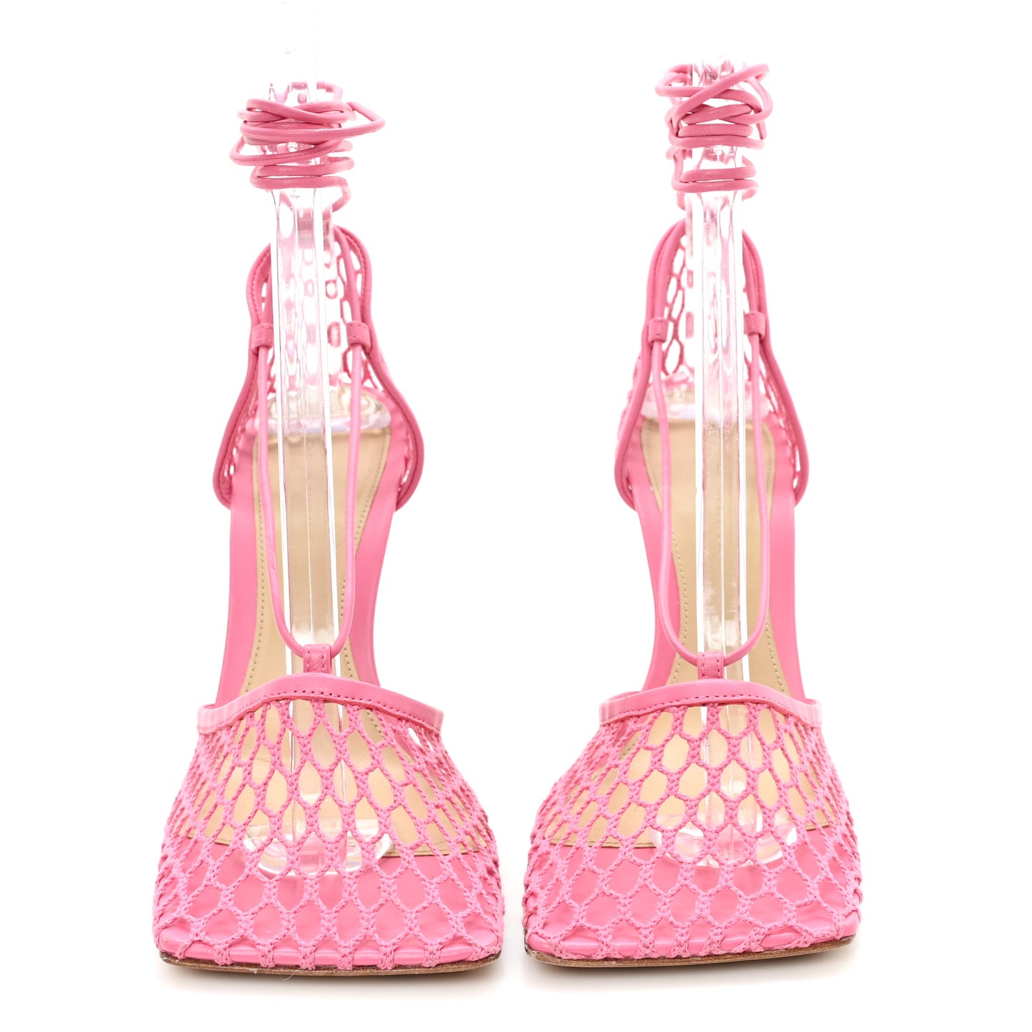 Mesh Nappa Stretch Ankle Tie 90mm Sandals 37 Azalea