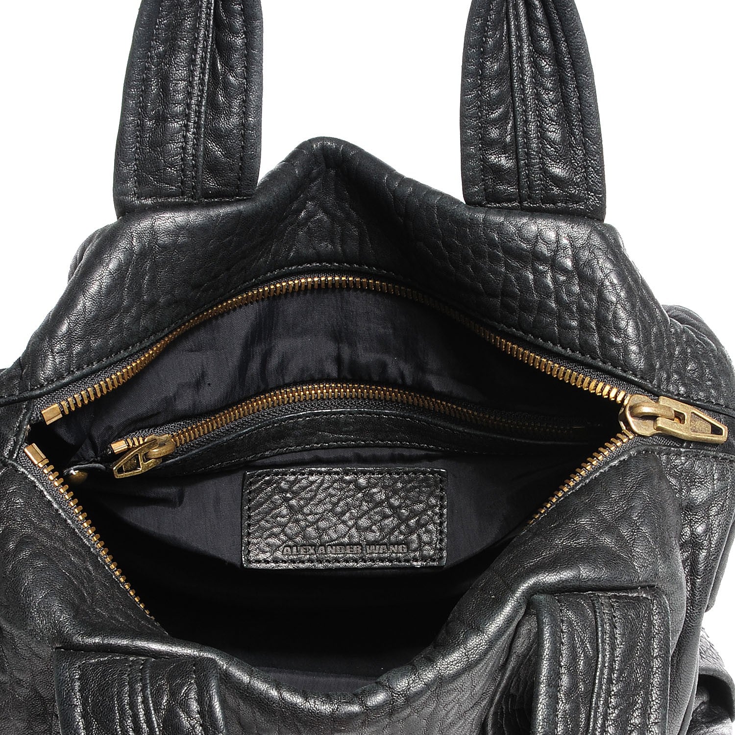 Alexander Wang Pebbled Lambskin Rocco Black Antique Brass Hardware 6 of 6