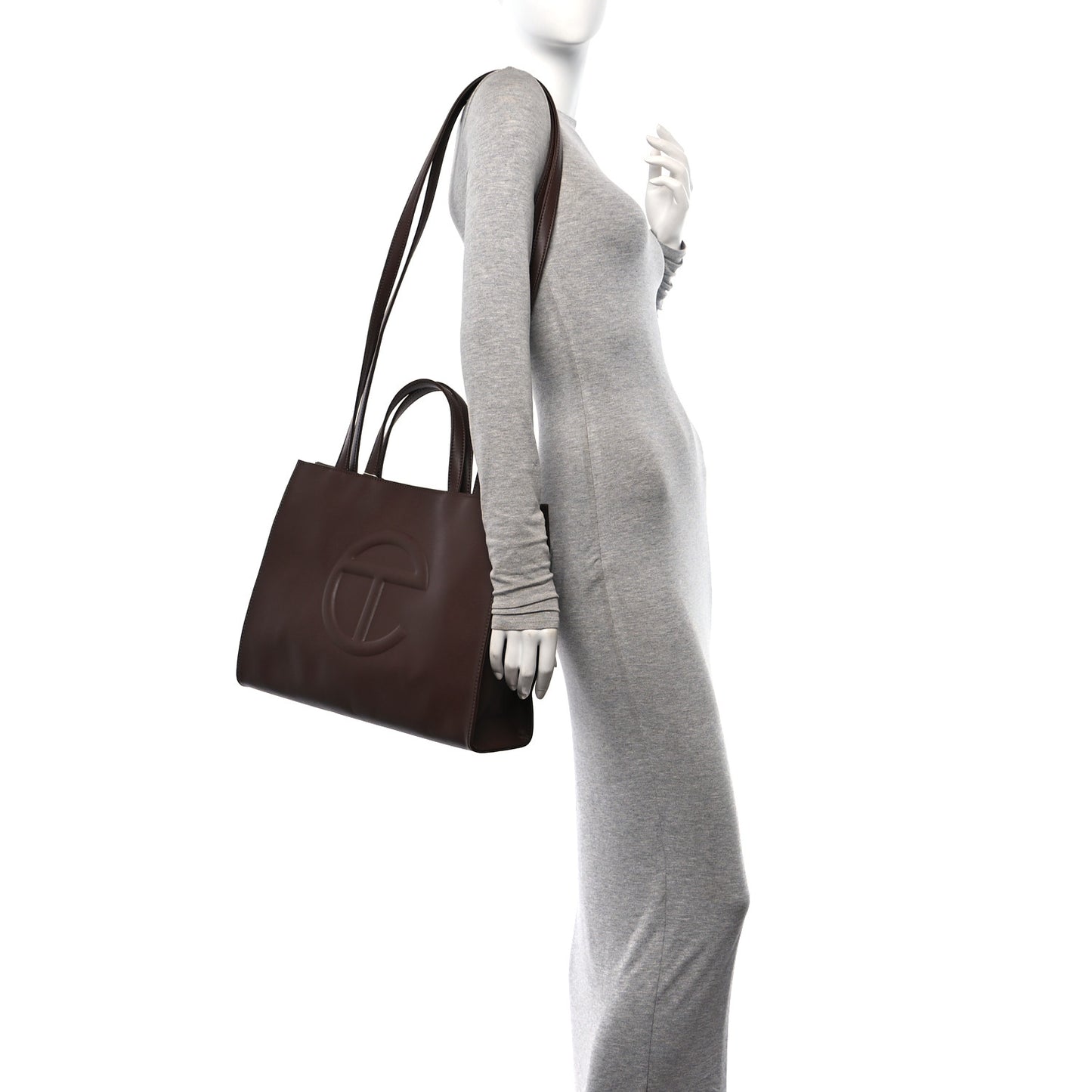 Vegan Leather Medium Shopping Bag Chocolate