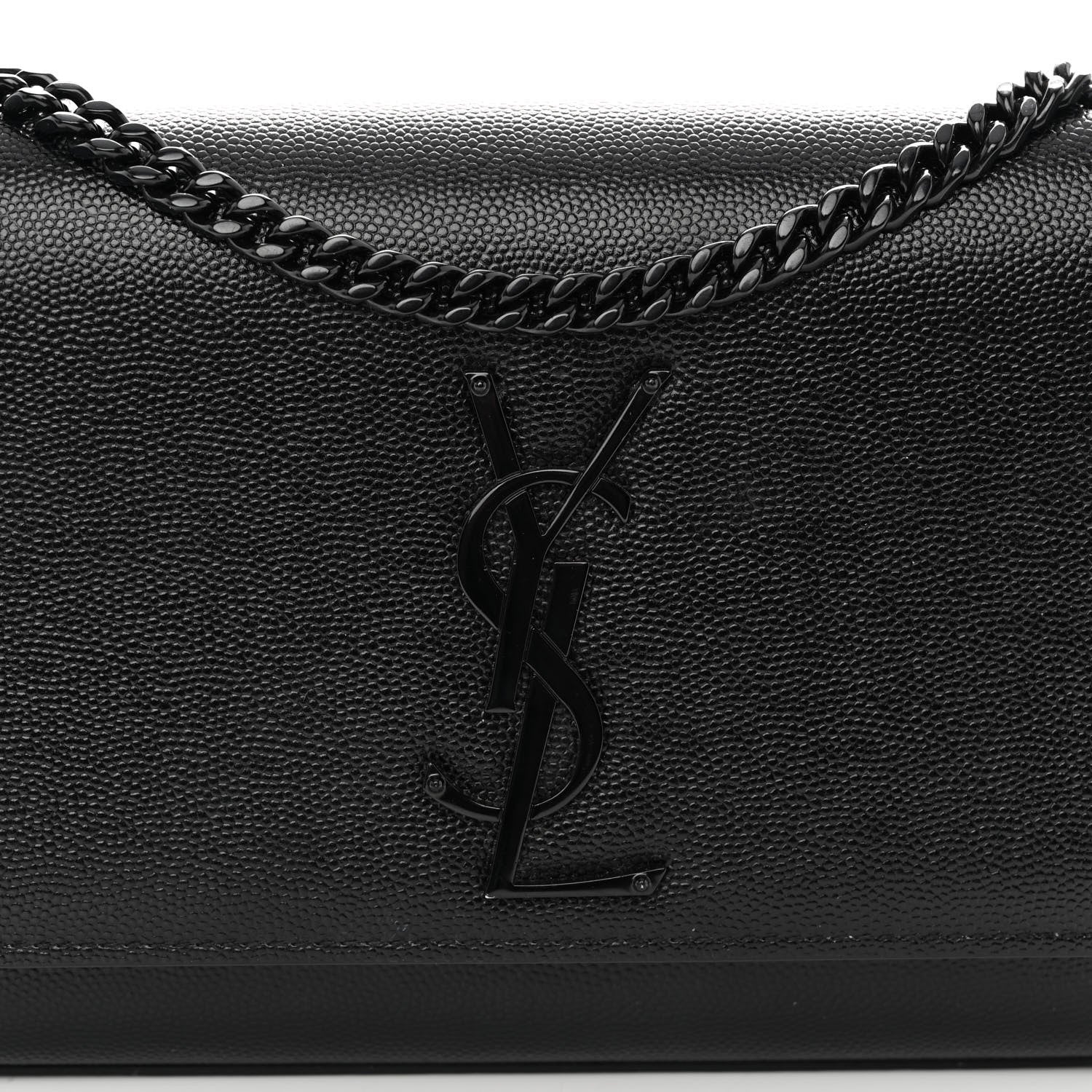 Saint Laurent Grain De Poudre Small Monogram Monochrome Kate Satchel Black 7 of 9