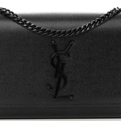 Saint Laurent Grain De Poudre Small Monogram Monochrome Kate Satchel Black 7 of 9