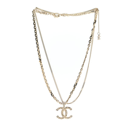 Chanel Crystal CC Multi Strand Chain Necklace Gold 3 of 5