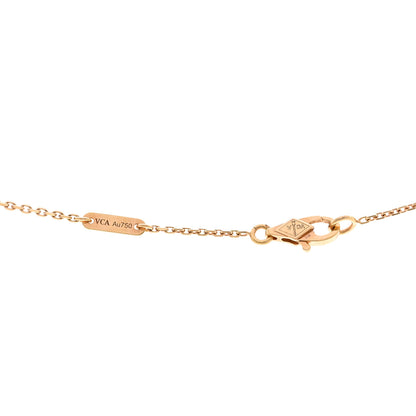 Van Cleef & Arpels 18K Rose Gold Carnelian Sweet Alhambra Pendant Necklace 4 of 5
