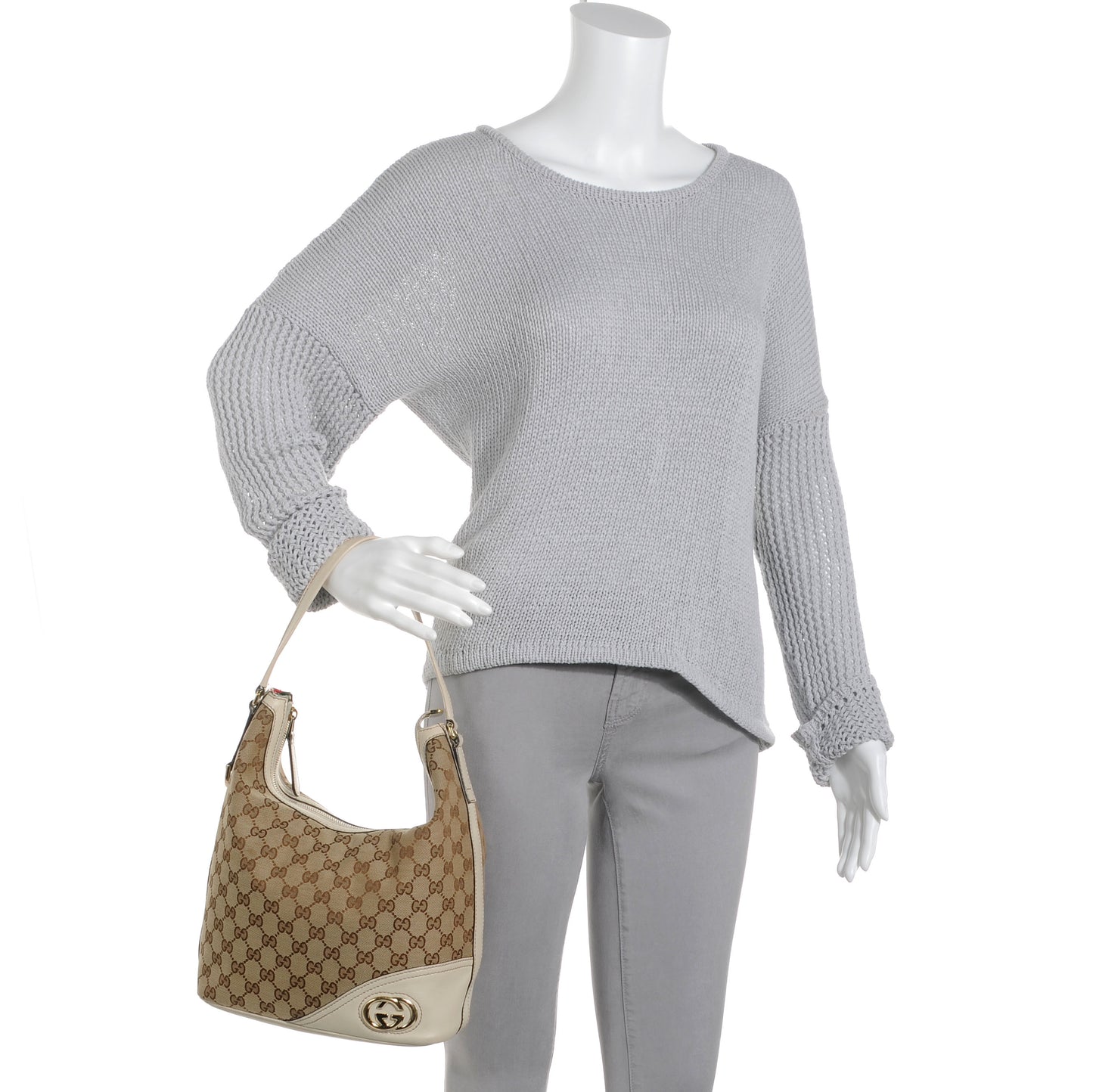 Monogram Britt Hobo Medium Ivory