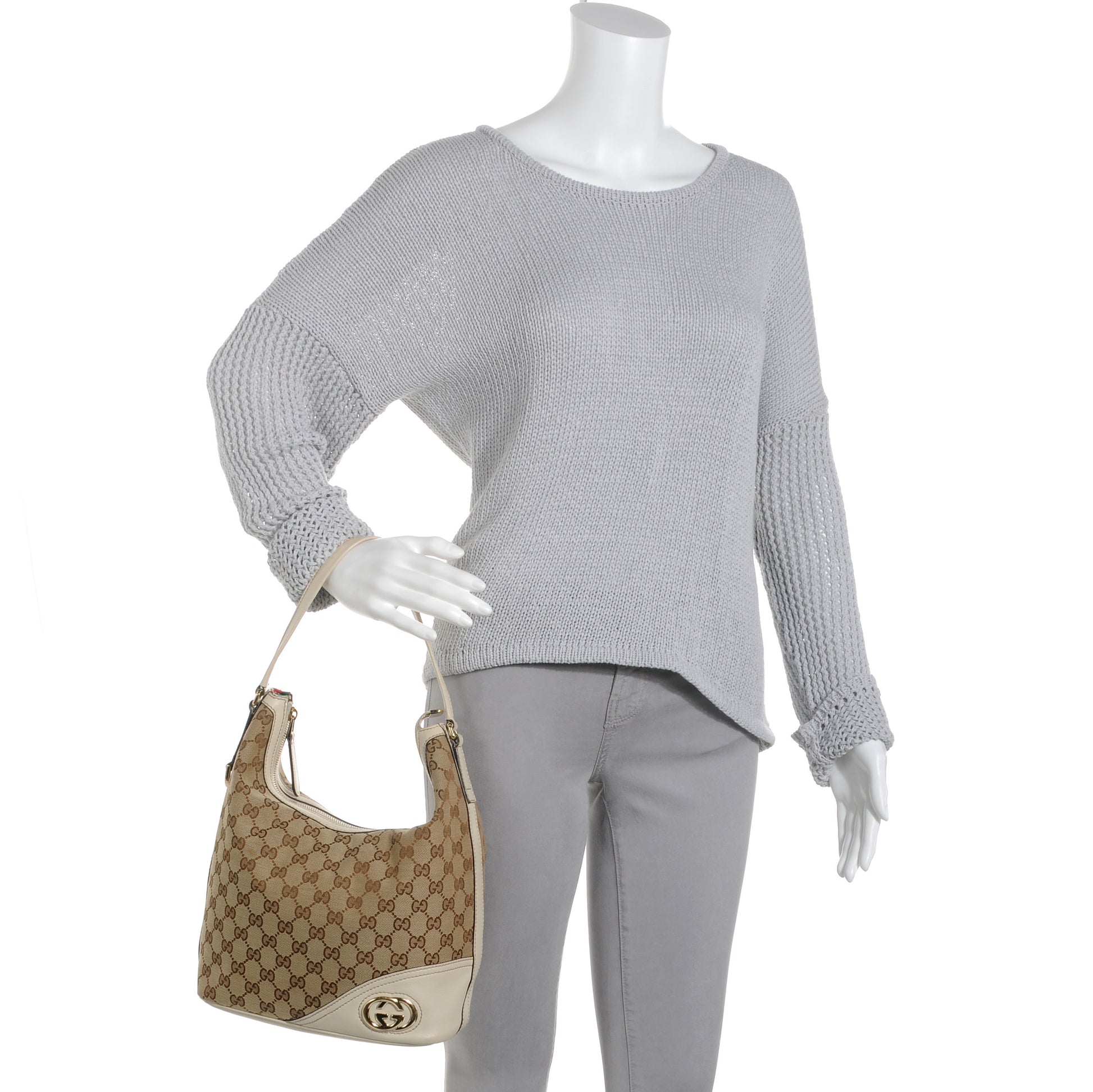 Gucci Monogram Britt Hobo Medium Ivory 2 of 9