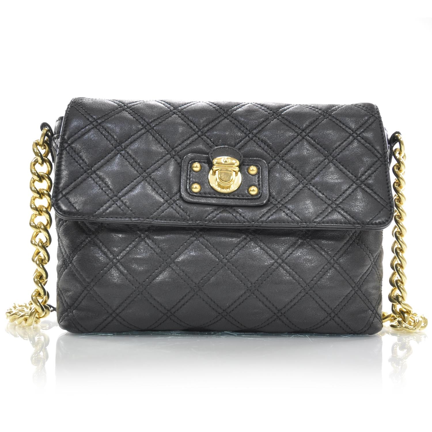 Marc Jacobs Leather Quilted The Large Single Black 1 of 8