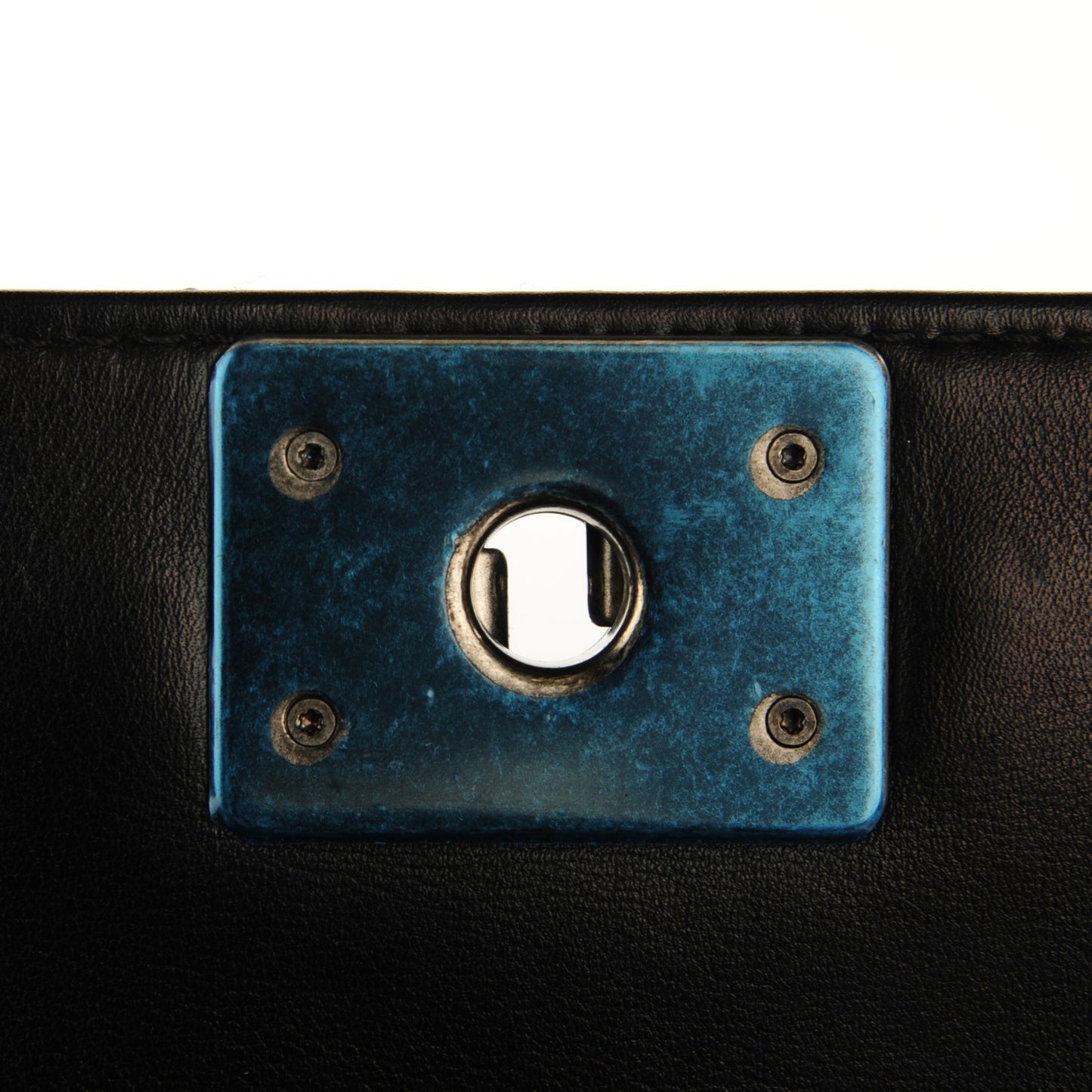 Calfskin Tweed Enchained Medium Boy Flap Black