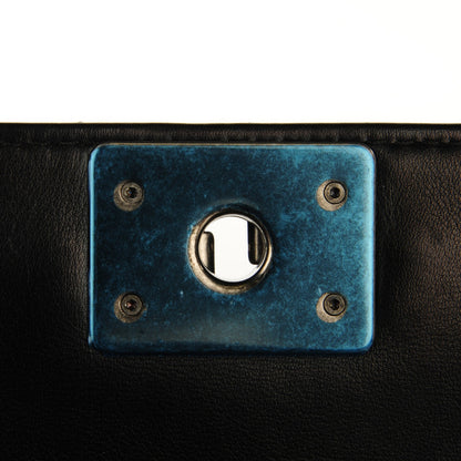 Chanel Calfskin Tweed Enchained Medium Boy Flap Black 8 of 8