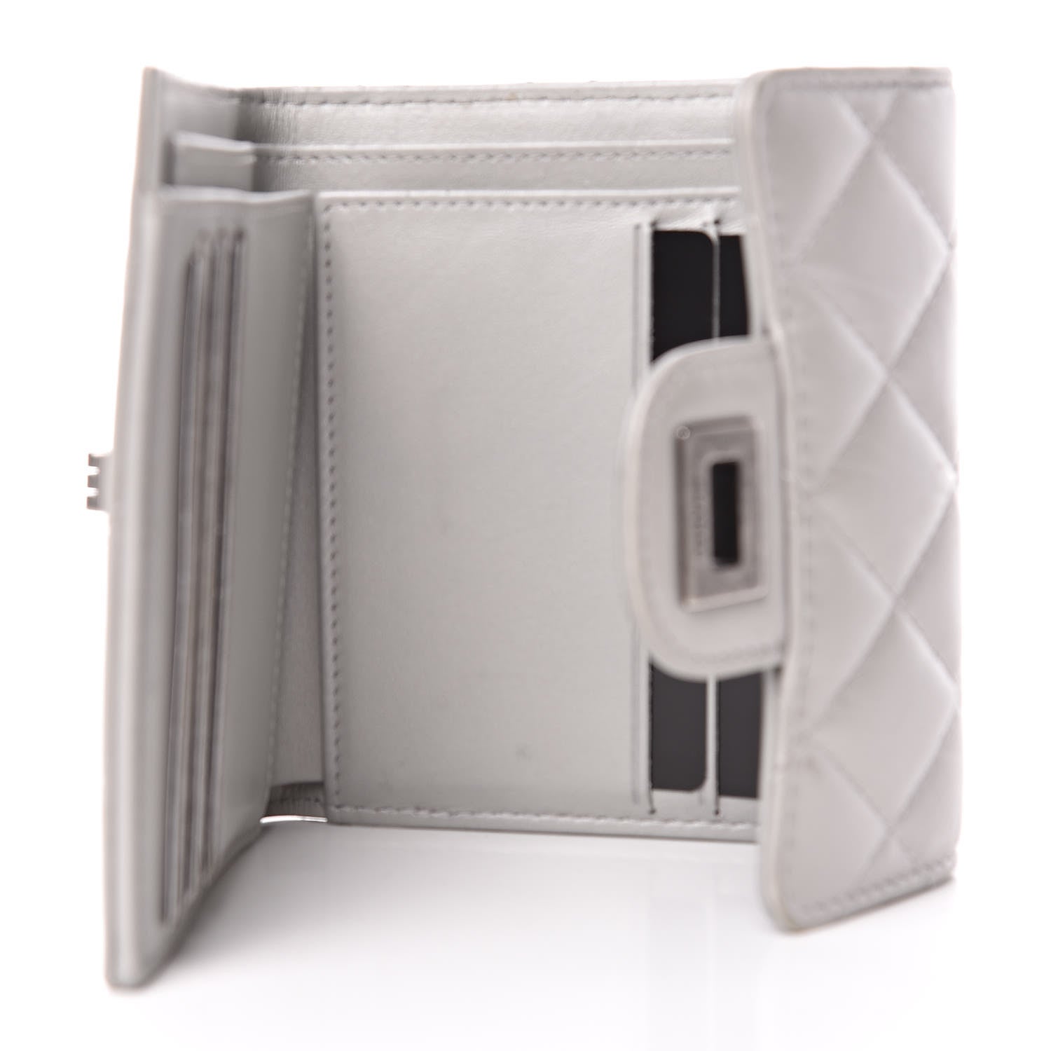 Chanel Aged Calfskin Quilted Reissue Compact Wallet Grey 5 of 13