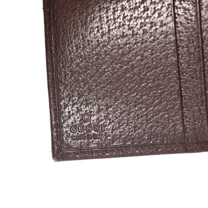Gucci Monogram Textured Calfskin Metal Bar French Flap Wallet Beige Ebony Cocoa 7 of 8