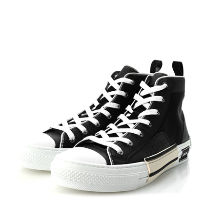 Christian Dior Nylon Calfskin Mens B23 High Top Sneakers 44 Black 3 of 9