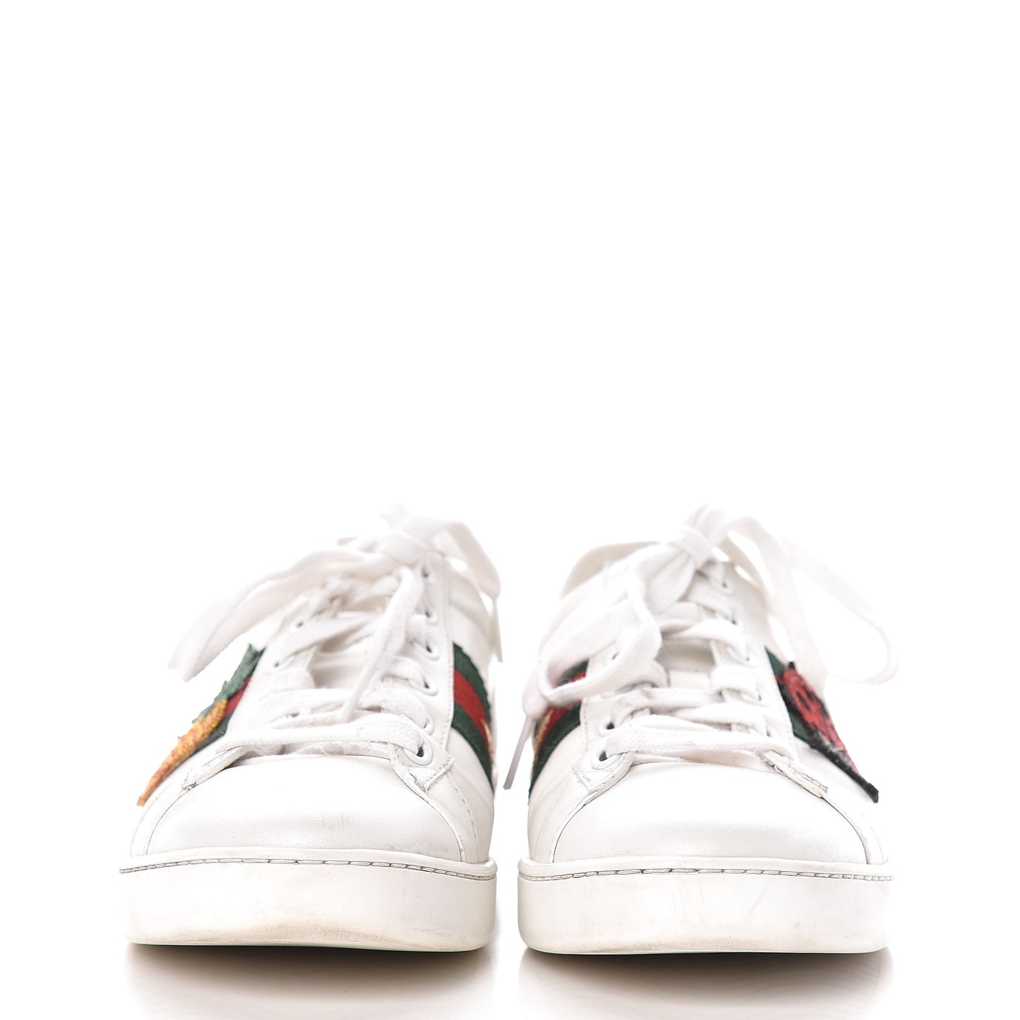 Calfskin Ayers Web Pineapple Ladybug Embroidered Womens Ace Sneakers 37 White