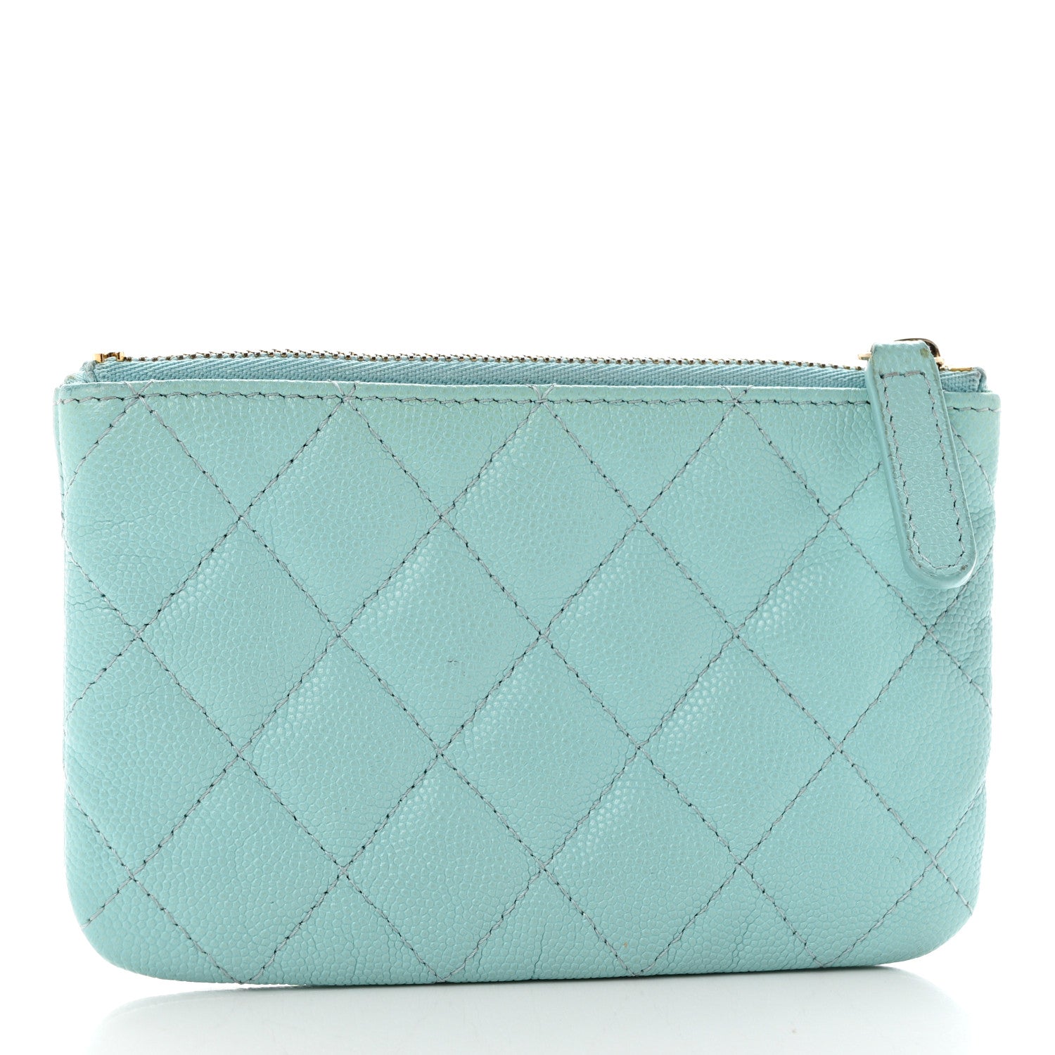 Chanel Caviar Quilted Small Cosmetic Case Light Blue 3 of 10