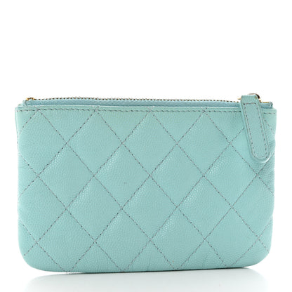 Chanel Caviar Quilted Small Cosmetic Case Light Blue 3 of 10