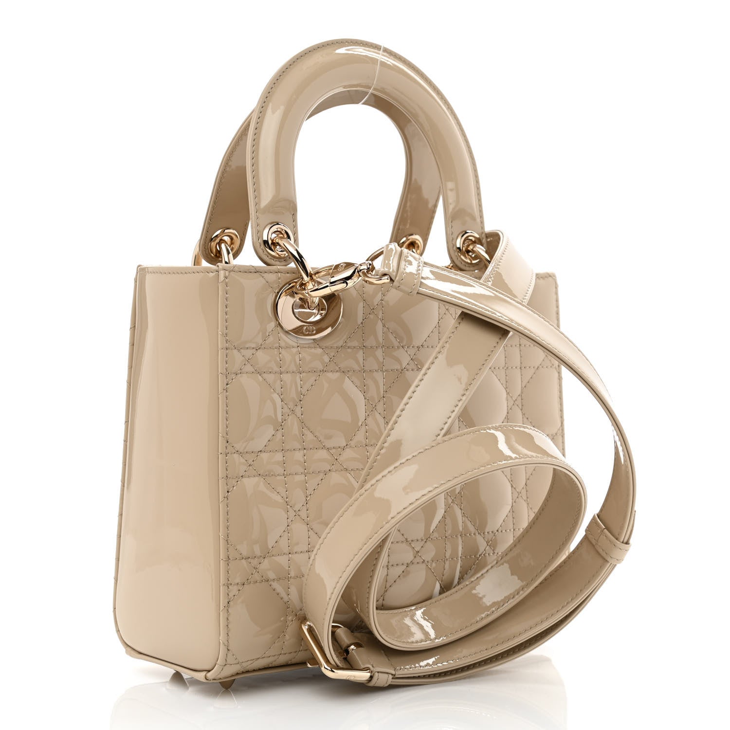 Christian Dior Patent Cannage Small Lady Dior Beige 3 of 10