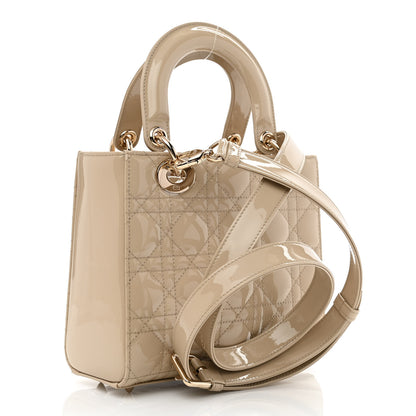Christian Dior Patent Cannage Small Lady Dior Beige 3 of 10