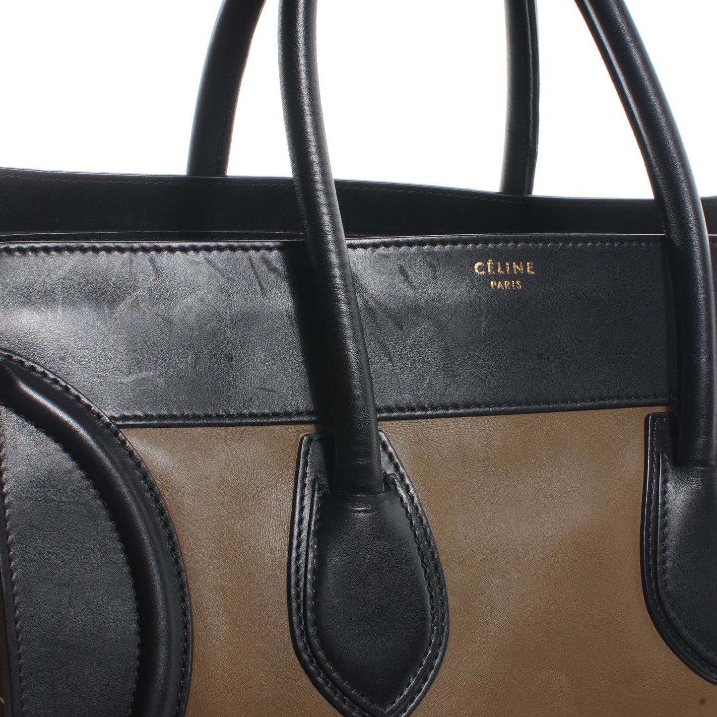 Smooth Calfskin Medium Tri-Color Luggage Olive