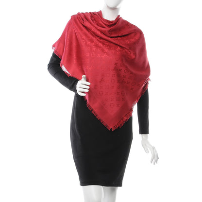 Louis Vuitton Silk Wool Monogram Shawl Pomme D'Amour 2 of 4
